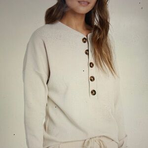 Lett Kruger Henley top New With tags, Ecru color, super nice quality